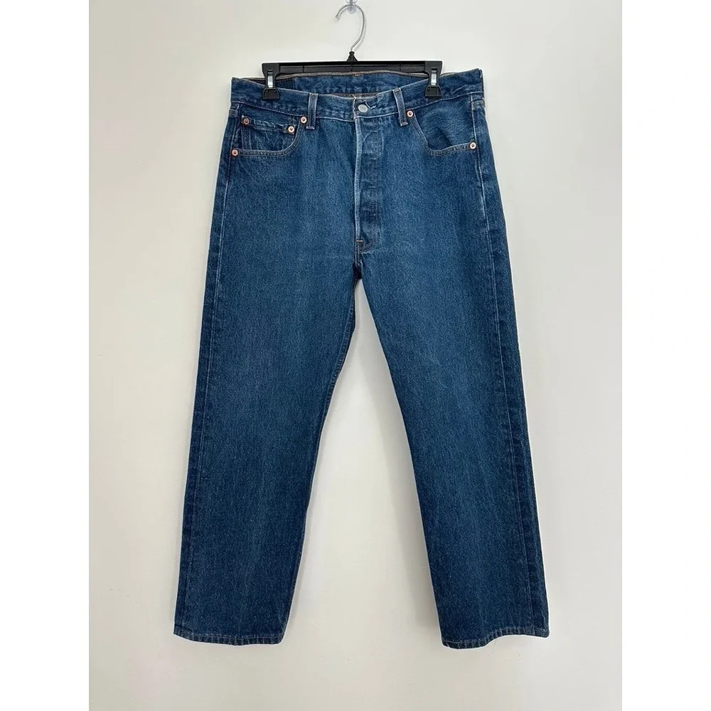 Vintage Levis 501xx Jeans 36x31 Indigo Raw Denim 0000 Batwing Y2K 2000